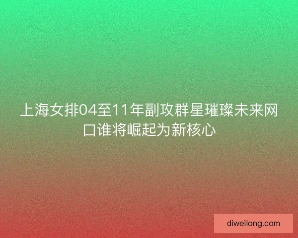 上海女排04至11年副攻群星璀璨未来网口谁将崛起为新核心