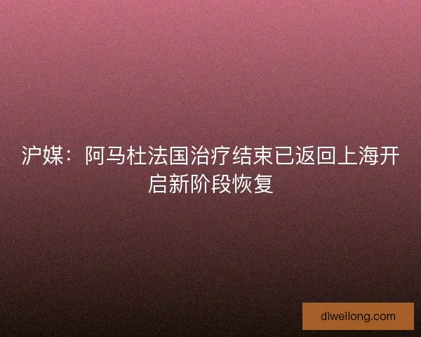沪媒：阿马杜法国治疗结束已返回上海开启新阶段恢复
